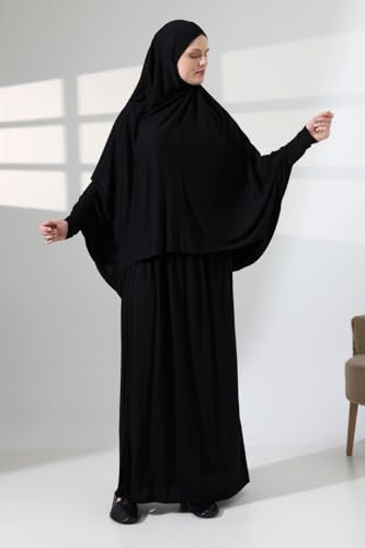 Image of Muslim Dresses for Women, Two-Piece Long Sleeve Islamic Prayer Dress, Hijab
