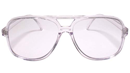 80s Look Dapper Clubbing Hip Hop Crystal Transparent Frame Clear Lens Glasses2