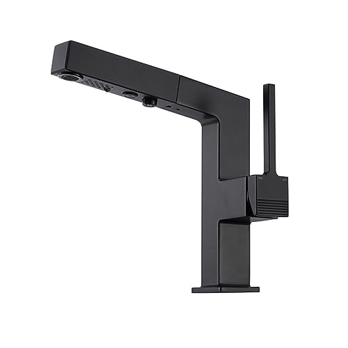 Robinet d'évier en laiton moderne avec pulvérisateur pour salle de bain contemporaine