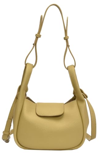 Rungion Womens Trendy Bucket Handbag Purse Small Vegan Leather Shoulder Crossbody Bag Cute Y2k Satchels 2Pcs