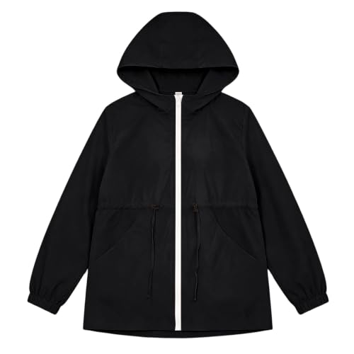 Women's Rain Jacket Outdoor Windbreaker Rain Coat Hooded Hiking Jacket - image 5