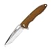 KUBEY Folding Knife Darknight KU003 with Tanto Point D2 Steel and G10 Handle, Ball Bearing Flip and Liner Lock Mechanism, for Outdoor Hunting and Camping (Tan/tip-Down-Clip)