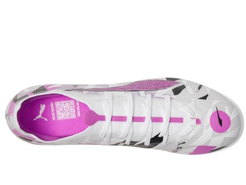 PUMA Men's Ultra 5 Match Firm, Artificial Ground Soccer Cleats Sneaker, White/Pure Magenta/Feather Gray Black, 7.5