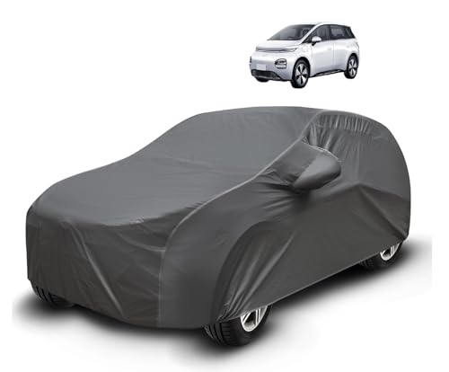 Image of Auto Hub Waterproof Car Cover Compatible with MG Windsor with Mirror Pockets, Soft Cotton Lining, MG Windsor Car Cover Waterproof, Grey