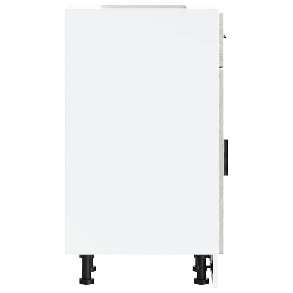 vidaXL Armoire de Cuisine Porto Sonoma Gris Bois d'ingénierie, Meuble d'évier, Meuble de Cuisine avec tiroir, Meuble de Cuisine à tiroir