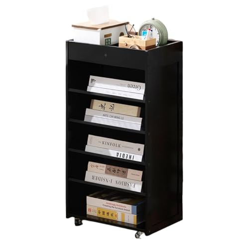 AOPIPI 絵本棚、床置き本棚、子供の読書エリア、シンプル、ユニバーサルローラー、間仕切り収納、オープンデザイン、リビングルーム、書斎、寝室の収納に最適 (K色,長さ40cm)