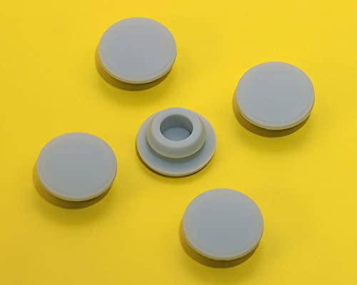 Image of ONLYKXY 5 Pcs Silicone Round Snap in Type Locking Furniture Hole Plugs Button Protective Cover Cap Head (Grey) (10MM(0.39inch))