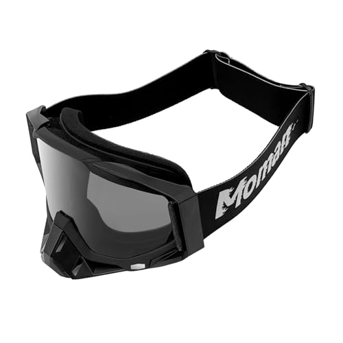 Moman AOGS Motorradbrille für Cross, mit abnehmbarem Nasenschutz, UV400, staubdicht, winddicht, kratzfest, Schutzbrille für Radfahren, MTB, ATV, MX, Ski, Glas, Grau