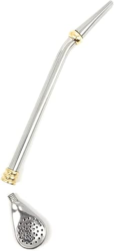 Bombilla artesanal de alta calidad  Hecho en Argentina para beber yerba mate  Acero inoxidable 188 y paja de bronce grande mate  Filtro estilo