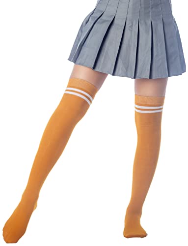 Image of iB-iP Women's Football Style Stripes Sports Thigh High Long Socks