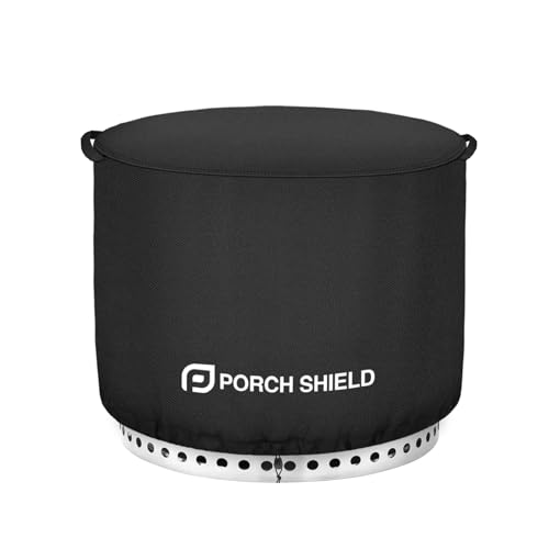 Porch Shield UV-Resistant Solo Stove Yukon Cover - Waterproof Patio Fire Pit Cover Round 28 inch Fits for Solo Stove Yukon, Black