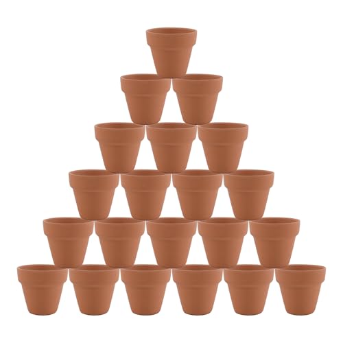 Luckforest Mini Clay Pots, 24 Pcs 2' Terracotta Pottery Planters for Cactus, Succulents, Flowers DIY Crafts Home Kitchen Decor