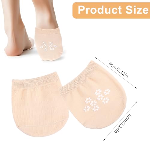 Image of Qianyu 4 Pairs Women's Toe Socks No Show Liner Half Socks Invisible Non-Skid Toe Covers Non-Slip Seamless Mule Sock Hidden Grip Sock for Flat Clogs High Heel Slippers