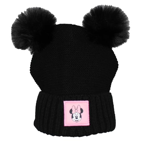 Minnie Mouse Big Kids Girls Knit Hat with Pom Pom Ears and Glove Set4