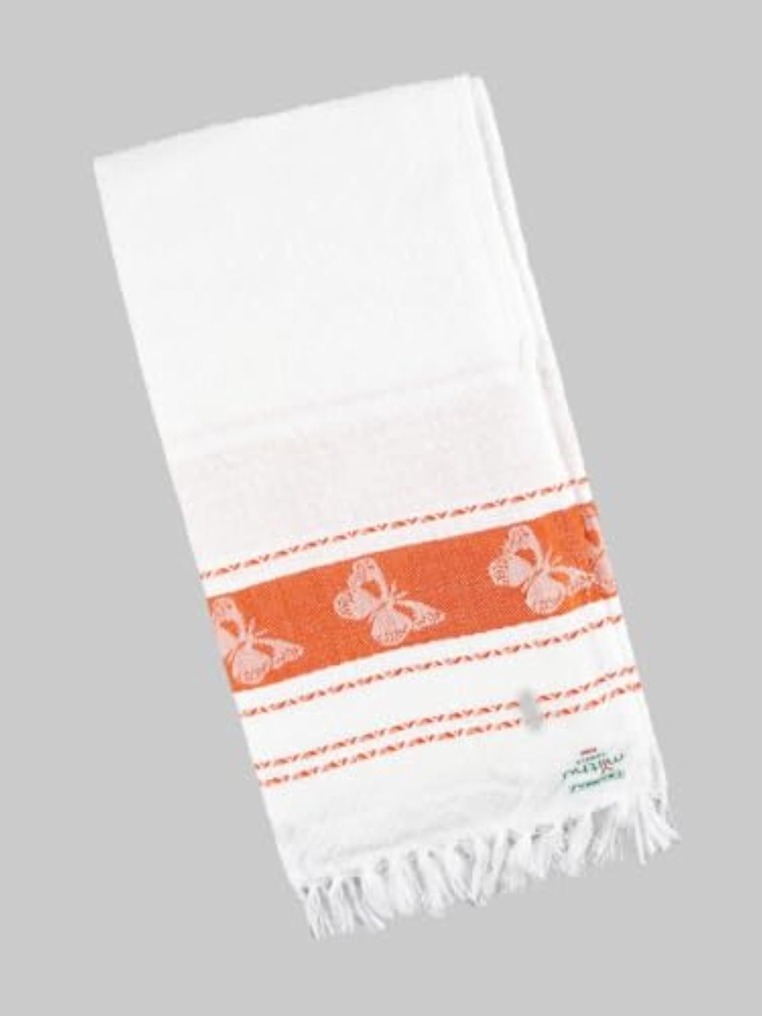 Dholpin White Cotton Bath Towel