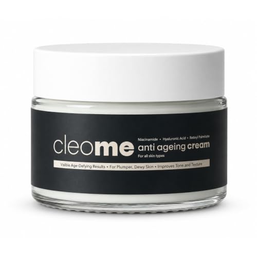Image of Cleome Anti Aging Cream for Pigmentation,dark Spots, Fine Lines and Wrinkles| Niacinamide, Hyaluronic Acid, Retinyl Palmitate | for Women & Men | 50 gm