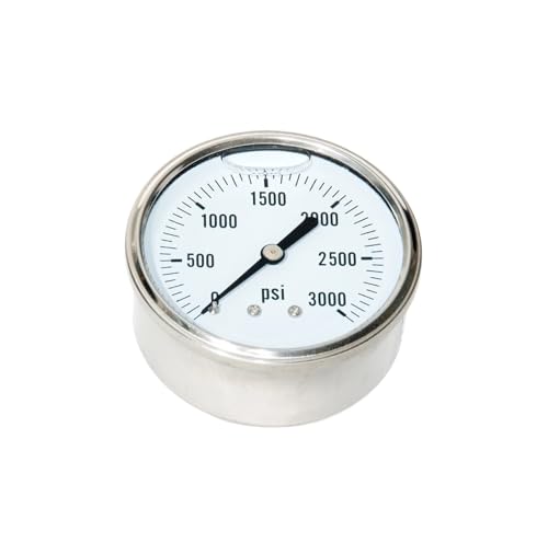 Manomètre 0-3000 PSI à cadran étanche anti-choc en acier inoxydable