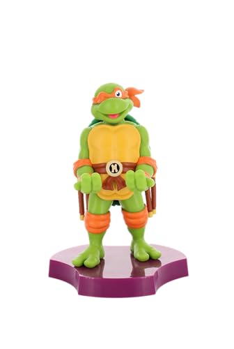 Cableguys Minis Teenage Mutant Ninja Turtles Michaelangelo Support Telephone et Socle pour écouteurs - Gamer Accessoire pour Setup Gaming et Chambre, Support Smartphone et Petits appareils