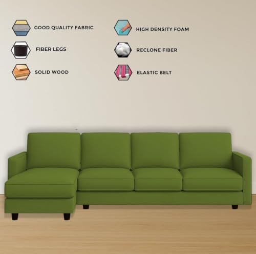 Image of The MM Furniture store Premium Fabric Sofa - Olive (6 Seater - LHS)