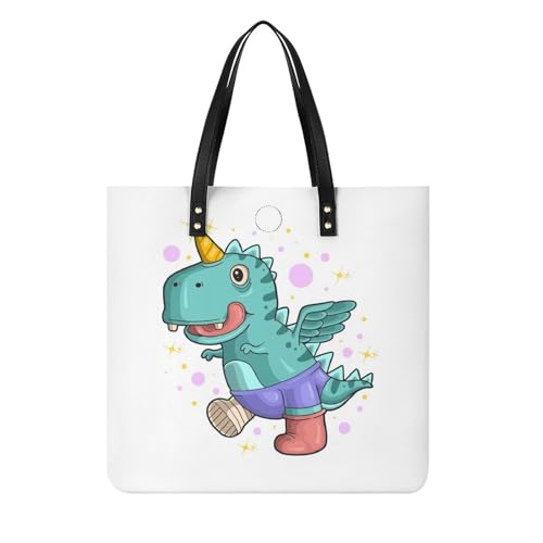 Sac à main dinosaure licorne grand format grand cabas de plage pour femme
