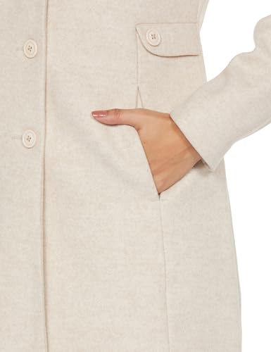 Image of Qube By Fort Collins Women's Semi-Long Tweed Coat with Knitted Finish - Elegant Winter Outerwear for Casual and Formal Looks