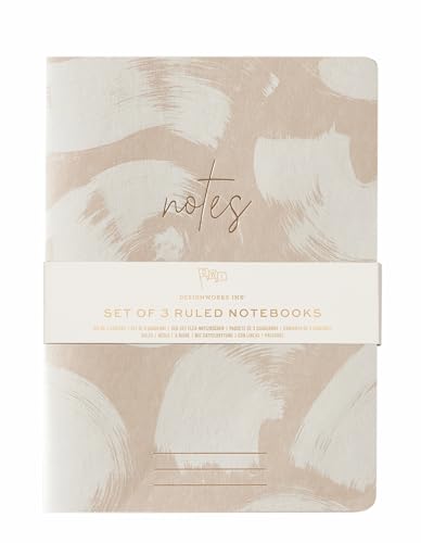 DesignWorks Ink Conjunto de 3 cadernos flexíveis costurados em sela coordenadas, 15,24 x 20,32 cm, n