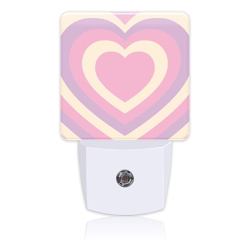 Image of Pink Love Swirl Night Light for Kids, LED Night Light Plug into Wall with Dusk to Dawn Sensor for Girls Boys Women Men Room Decor, Hallway, Kitchen, Bathroom, Nursery, Stairs