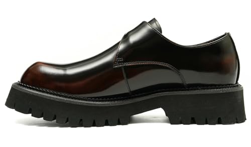 Santimon Mens Loafers Formal Dress Patent Leather Buckle Loafers Fashion Tuxedo Wedding Business Casual Mocasines Comfortable Thick Sole Walking Shoes for Men3