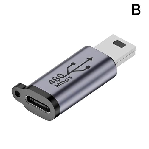 Image of ETZIN USB C to Mini USB Adapter, Type C Female to Mini USB 2.0 Male Convert Connector Support Charge & Data Sync Compatible GoPro Hero 3+, MP3 Players, Dash Cam, Digital Camera,etc-EPL-1174TC