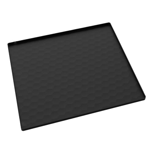 MERIGLARE 【2025新登場】冷蔵庫マット 洗濯機 トレー フリーザーの下ドリップトレイ 洗濯機パンシンクマット 洗浄可能 冷凍庫トレイ ミニ冷蔵庫ドリップパン マルチ シリコンドリップトレイ フロアマット濡れ防止 防水トレイ 凹み防止 床保護シート シンクマット (ブラック60x60cm)