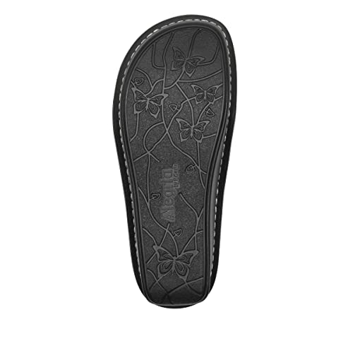 Image of Alegria Women's Brigid Leather Moc Toe Open Back Clog with Heel Cup