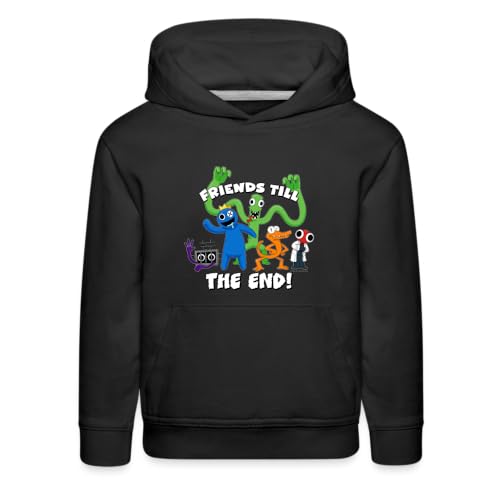 Rainbow Friends - Till the End! Hoodie (Kids Black 8-10)