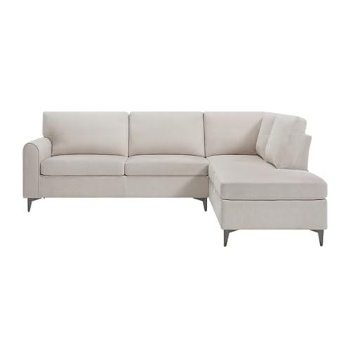 Roma 4 Seater Modern Fabric Corner Sofa (Beige)