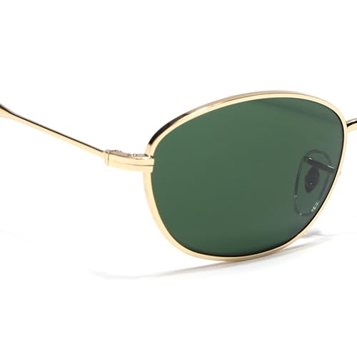 Image of Voyage Oval Polarized Sunglasses for Men & Women (Black Lens | Grey Frame - MG7625)