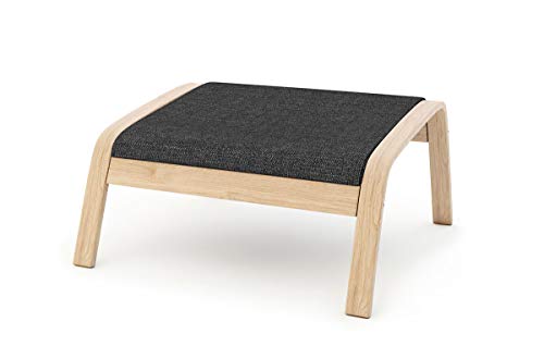 Masters of Covers - Funda de repuesto para sillón de Ikea «Poäng», Tetron Cotton - Negro, Footstool Design 2
