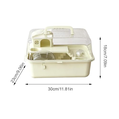 Maison hamster portable 30 cm avec roue de course intégrée pour petits animaux - 6