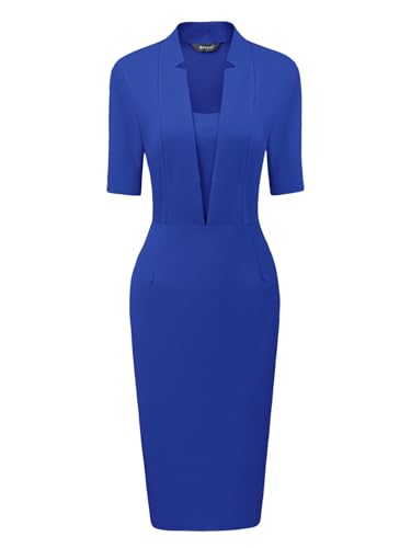 Image of Allegra K Work Dresses for Women's Short Sleeve Business Office Pencil Dress