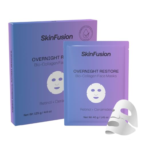 Bio-Collagen Sheet Face Masks (Overnight Restore, 5 Pack) with Re...