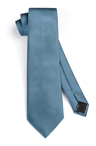 Image of Enlision Mens Ties Solid Color Satin Necktie Ties for men Handkerchief Cufflinks Pocket Squares for Wedding