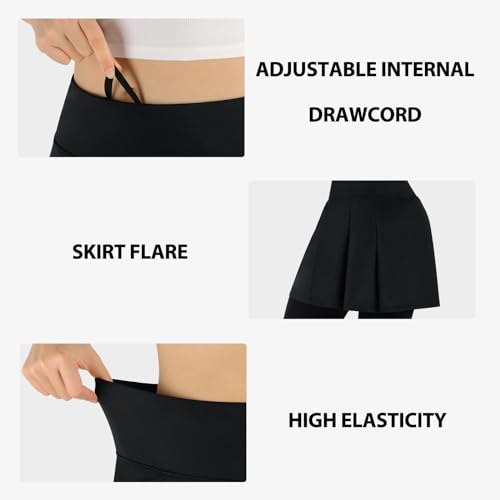 Image of ANIVIVO Skirted Legging for Women, Yoga Legging with Skirts &Women Tennis Leggings Clothes Pockets