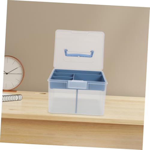 Caja organizadora de monedas de plástico azul miniatura 5