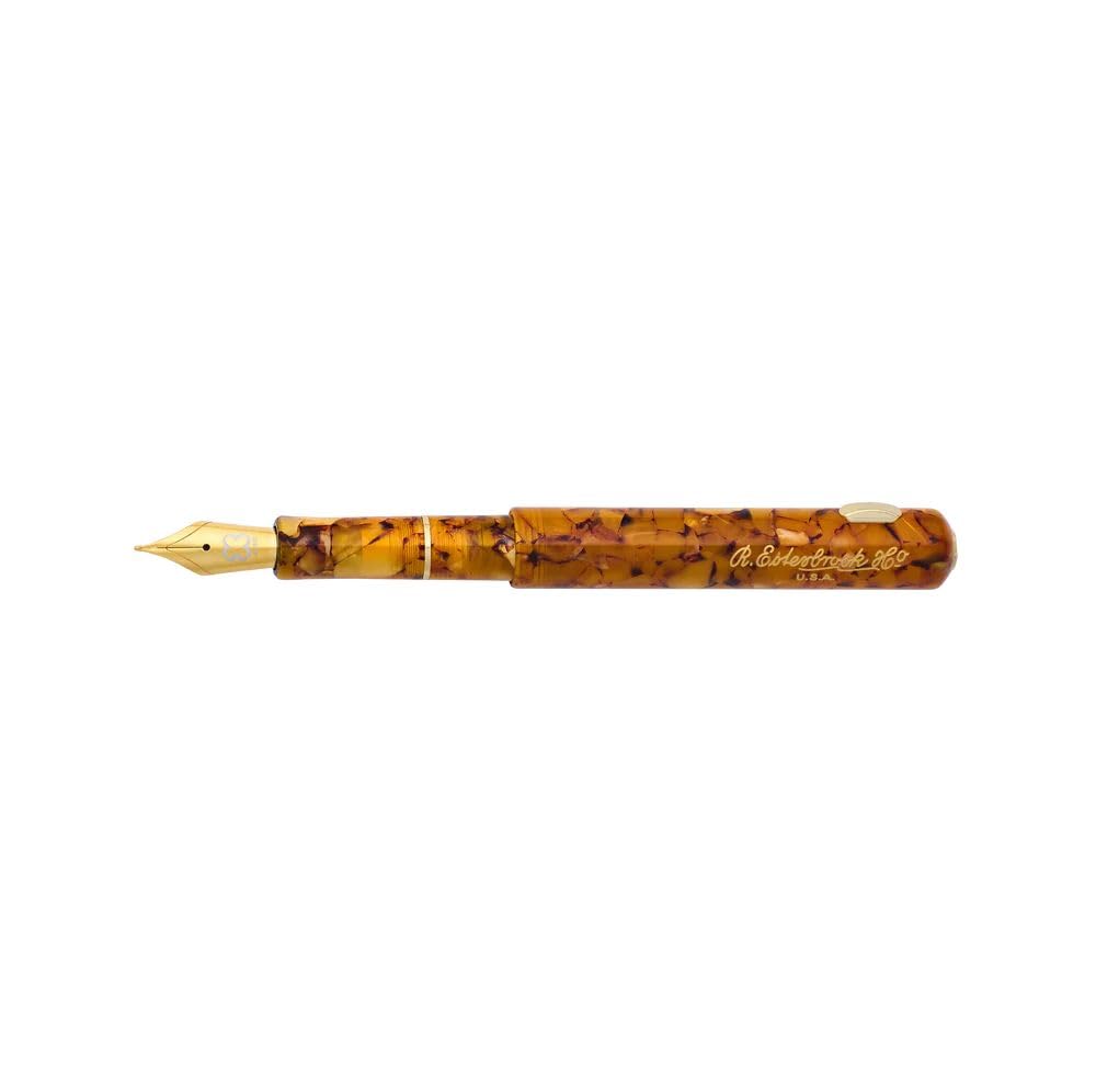 Esterbrook Niblet Füllfederhalter Honeycomb, Kompakt aus hochwertigem Harz, Edelstahlfeder Gold in der Größe M, EPP9426-M | Kompakter, cliploser Taschenfüllhalter (Pocket Pen) mit JoWo-Edelstahlfeder M und kurzem Standardkonverter
