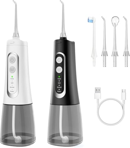Irrigador bucal inalámbrico, portátil Limpiador de Dientes eléctrico, Recargable, regadera Oral, Ganador de la Prueba, irrigador Dental portátil para Eliminar restos de Comida y Limpiar los S02