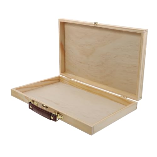 Housoutil 桐無垢材絵画収納ボックス 多機能ペイントツールケース 軽量ポータブル 学生向けアート用品整理 旅行用携帯収納ケース