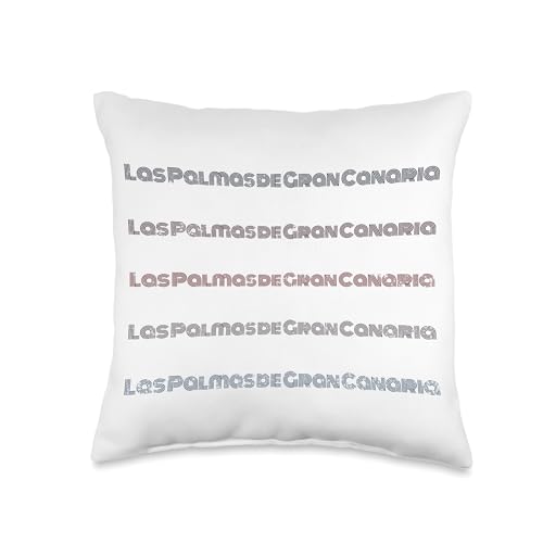 60's Retro Las Palmas de Gran Canaria Gift For Men Spain 70's City Retro Vintage Las Palmas de Gran Canaria Throw Pillow, 16x16, Multicolor