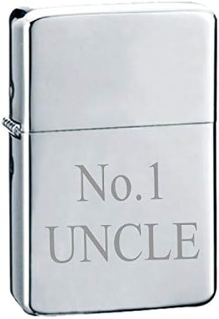 No1 UNCLE PERSONALISED ENGRAVED STAR CHROME PETROL LIGHTER 150 ENGRAVED FREE OF CHARGE