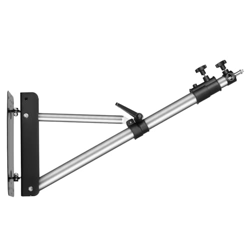 Image of Installer Infotech Wall Mount Boom Steel Arm with Triangle Base | 53Inch / 135cm Adjustable Boom Arm for Photography Lights, Ring Light, Softbox & Reflector