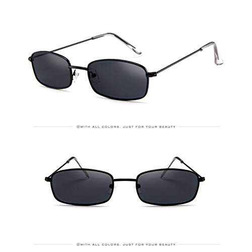 Preisvergleich Produktbild HONGYAN Kleine Rechteckige Sonnenbrille Männer Metallrahmen Klare Linse Sonnenbrille Für Frauen Unisex Uv400