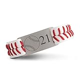 ChalkTalkSPORTS Authentic Baseball Leather Bracelet with Engraved Slider | Personalized Number