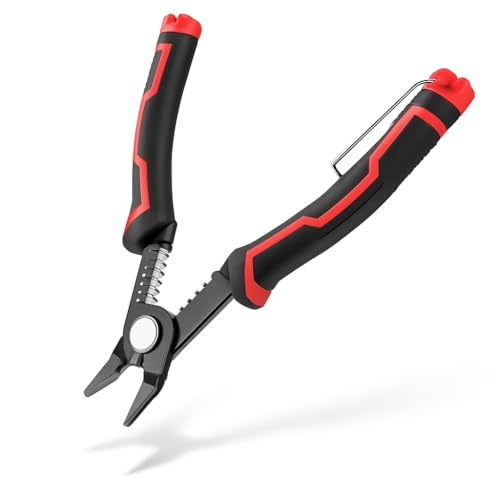 Pince Coupante, Pince à Dénuder Multifonction 3 en 1 et Pince à Dénuder Pour électricien, Pince Coupe-Câbles 20-10 Awg Avec Poignée Ergonomique et Durable